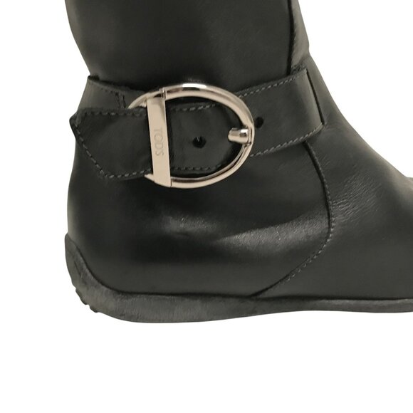 TODS Womens 10.5 Soft Black Leather Knee-High Boots Pull On main image 14